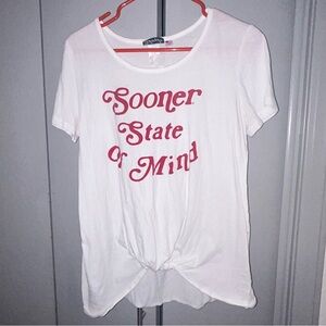 OU Oklahoma Sooner Livy lue Tshirt Womens M state of mind